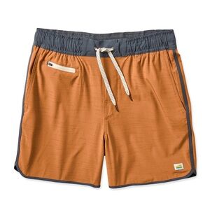 Vuori (Large) Men’s “Banks” Shade Flux Active Shorts- Palo Santo Slub Stripe
